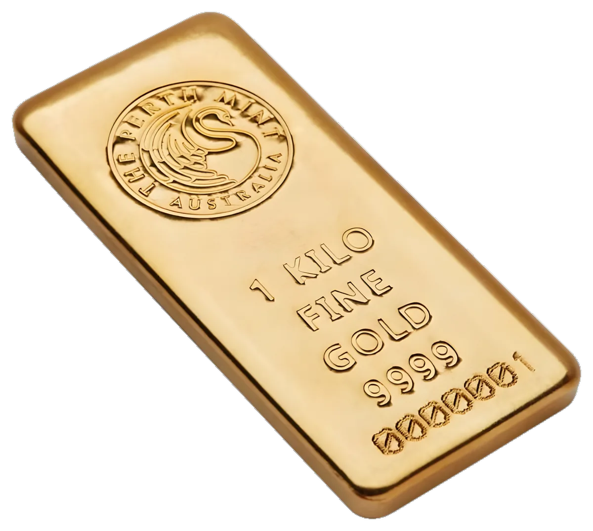 A one kilo fine gold bar