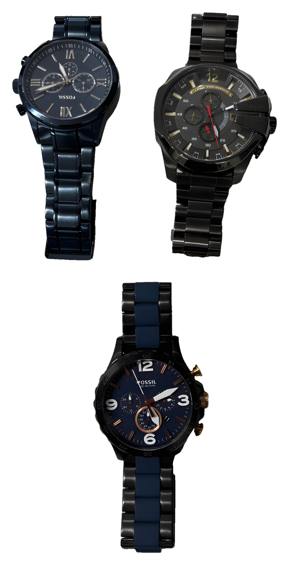 Three watches brought in for servicing